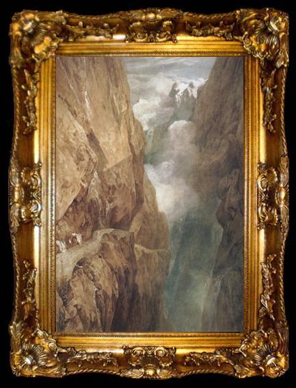 framed  Joseph Mallord William Turner The passage of Mount St.Gothard,taken from the centre of the Teufels Broch Switzerland (mk31), ta009-2
